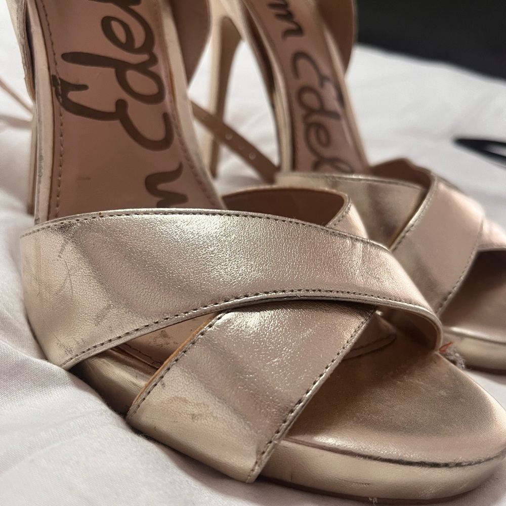 Sam Edelman, Gold, Modern platform heel. - Picture 6 of 8